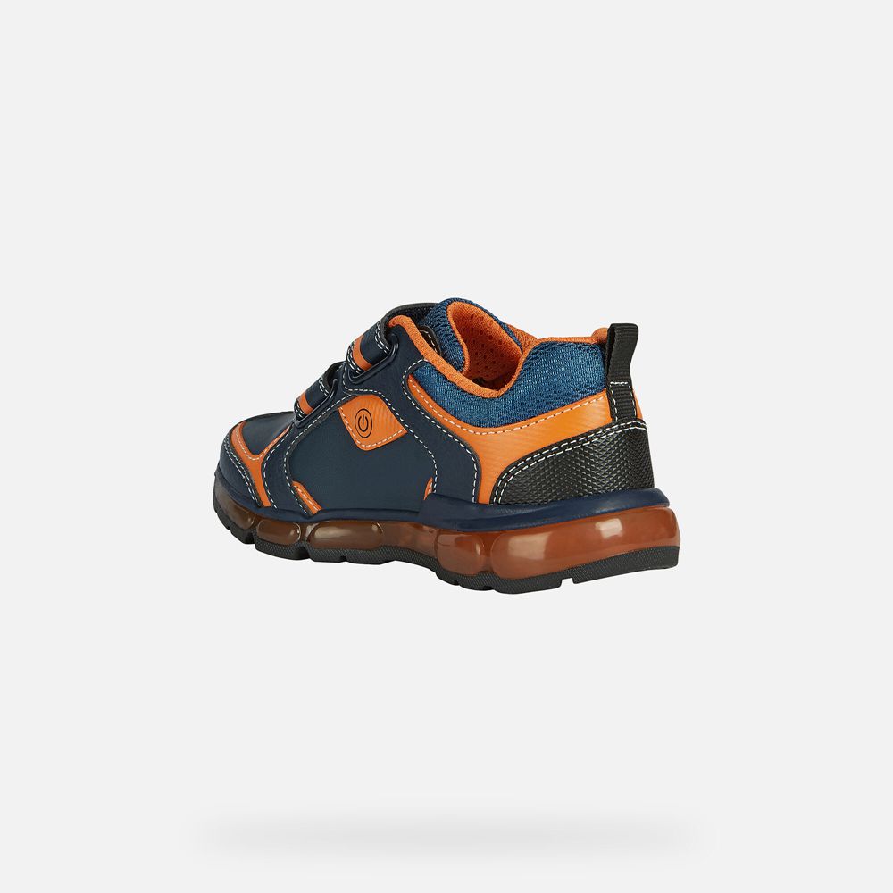 Tenis Geox Menino Azul Marinho/Laranja - Android - DIAVO8420